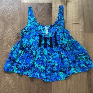 Free People Floral Babydoll Crop Top